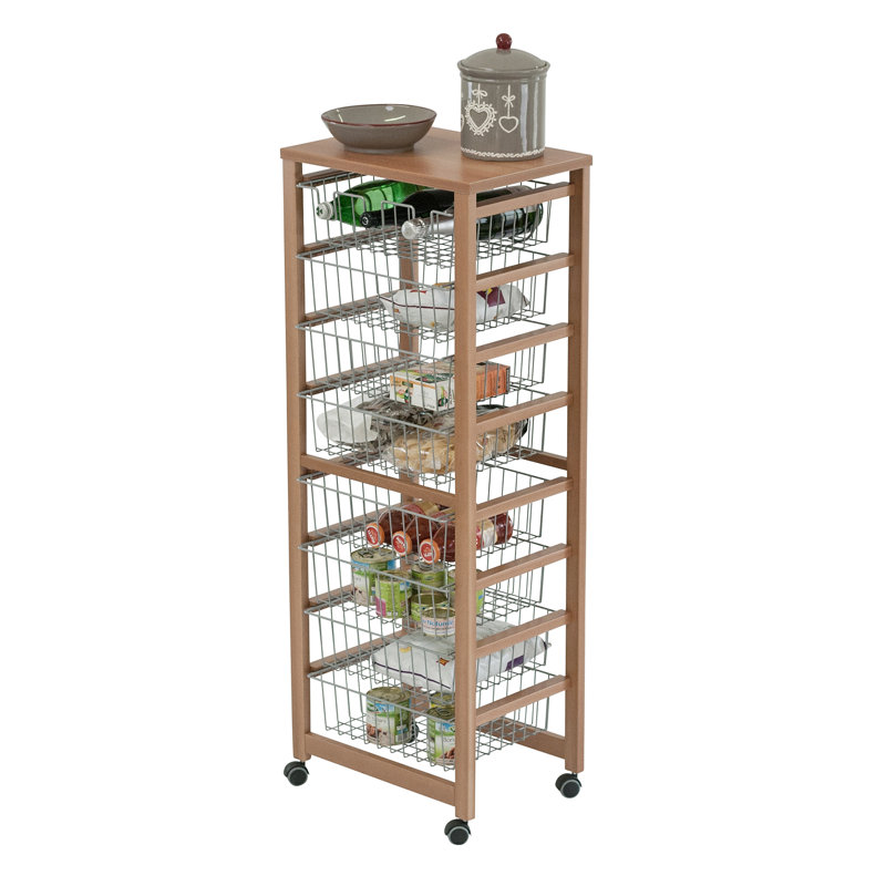 Bowles Solid Wood Kitchen Cart, Cherry