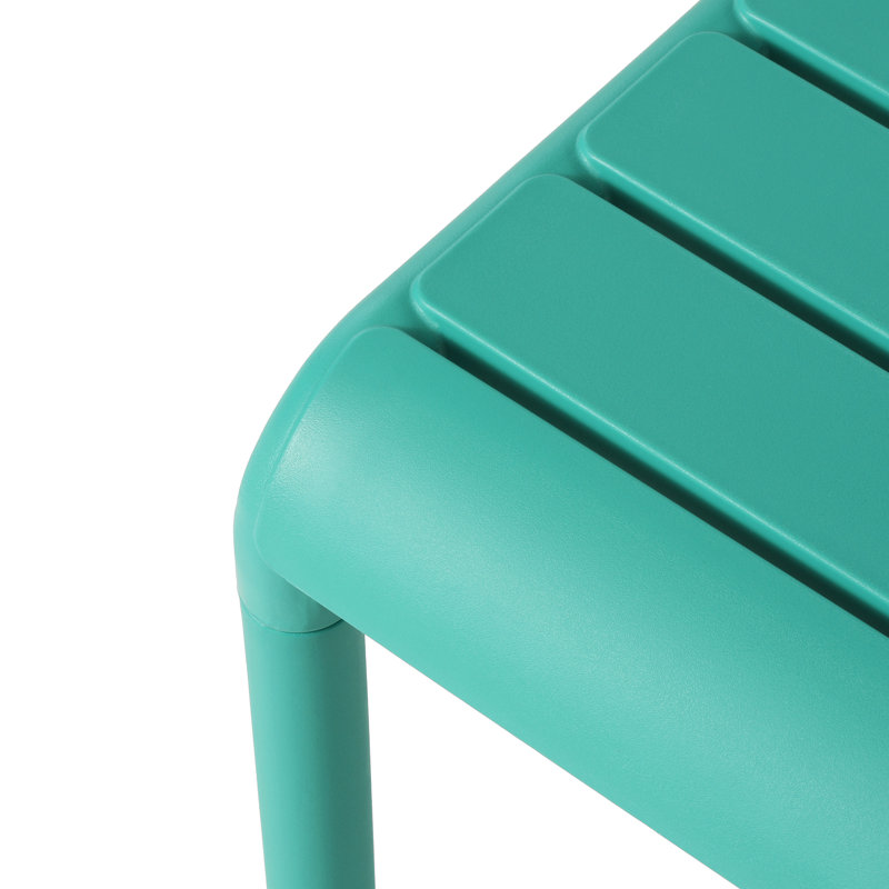 Square Outdoor Side Table, Turquoise