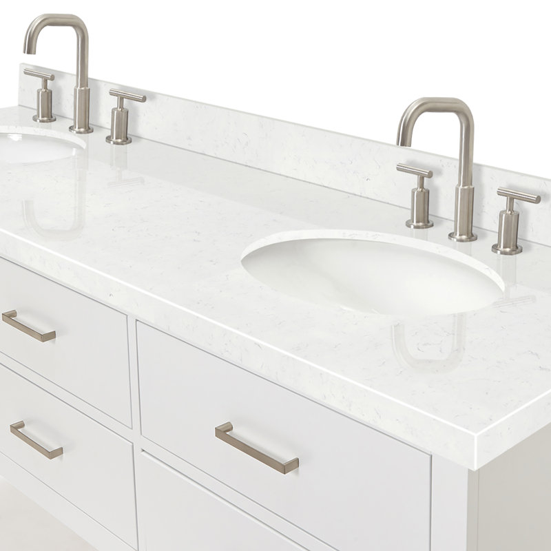 Macmullin 72.25'' W Double Vanity, White, 60"