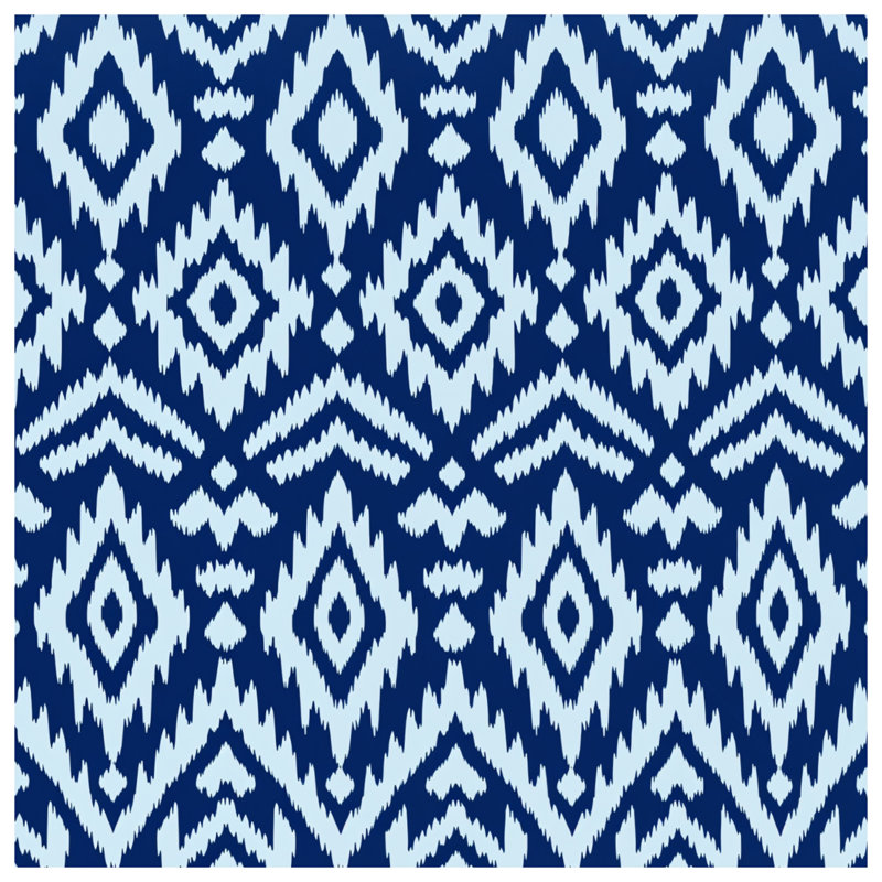 Blue Ikat Diamond Pattern Double Sided Throw Pillows, 20 x 20 inches