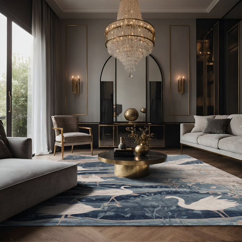 Tapis gris soyeux et moelleux, Rectangle 7 pi x 10 pi