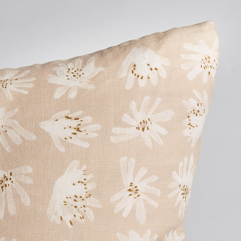 Schumacher x Caroline Z Hurley Meadow Rock Pillow, 22" x 22", Natural