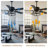 Joahnna 52" Glam Crystal Ceiling Fan with Lights, 6-Speed Reversible Fan with Remote