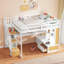 Lit mezzanine avec bureau et tablettes-668903207