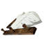 Porte-manteau mural pélican en bois blanc vieilli, style côtier, avec crochets métalliques, 3 crochets, 40 cm de large