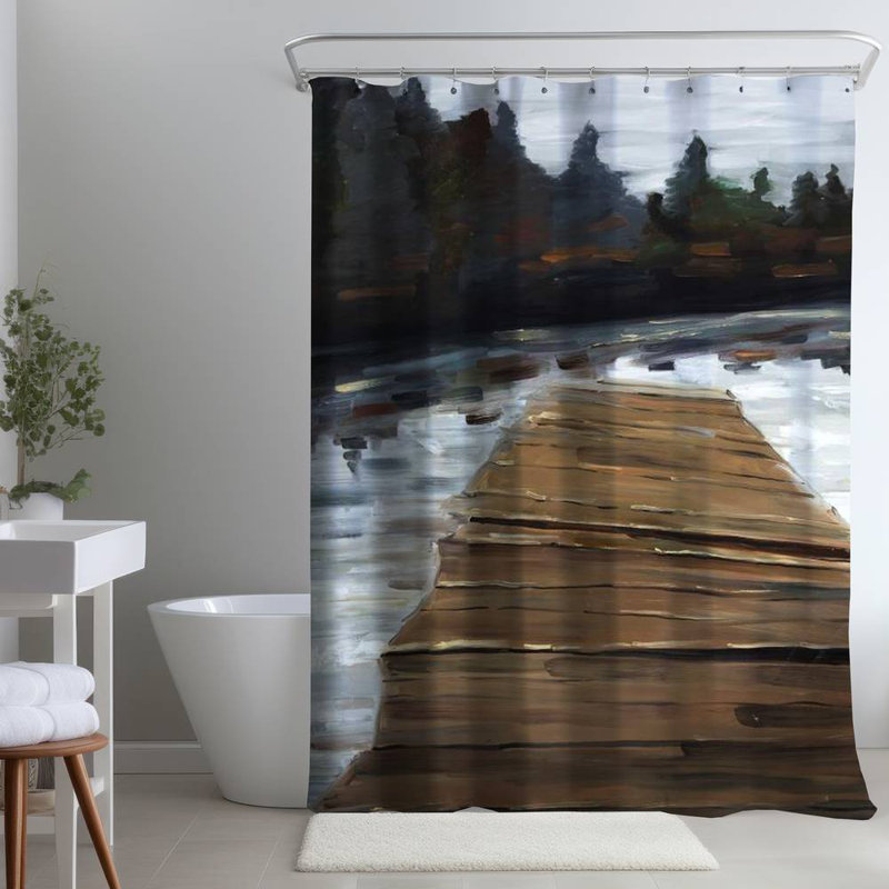 Shower Curtain CO109 – Polyester Shower Curtain, Dye Sublimation Print, 71" W × 74" L