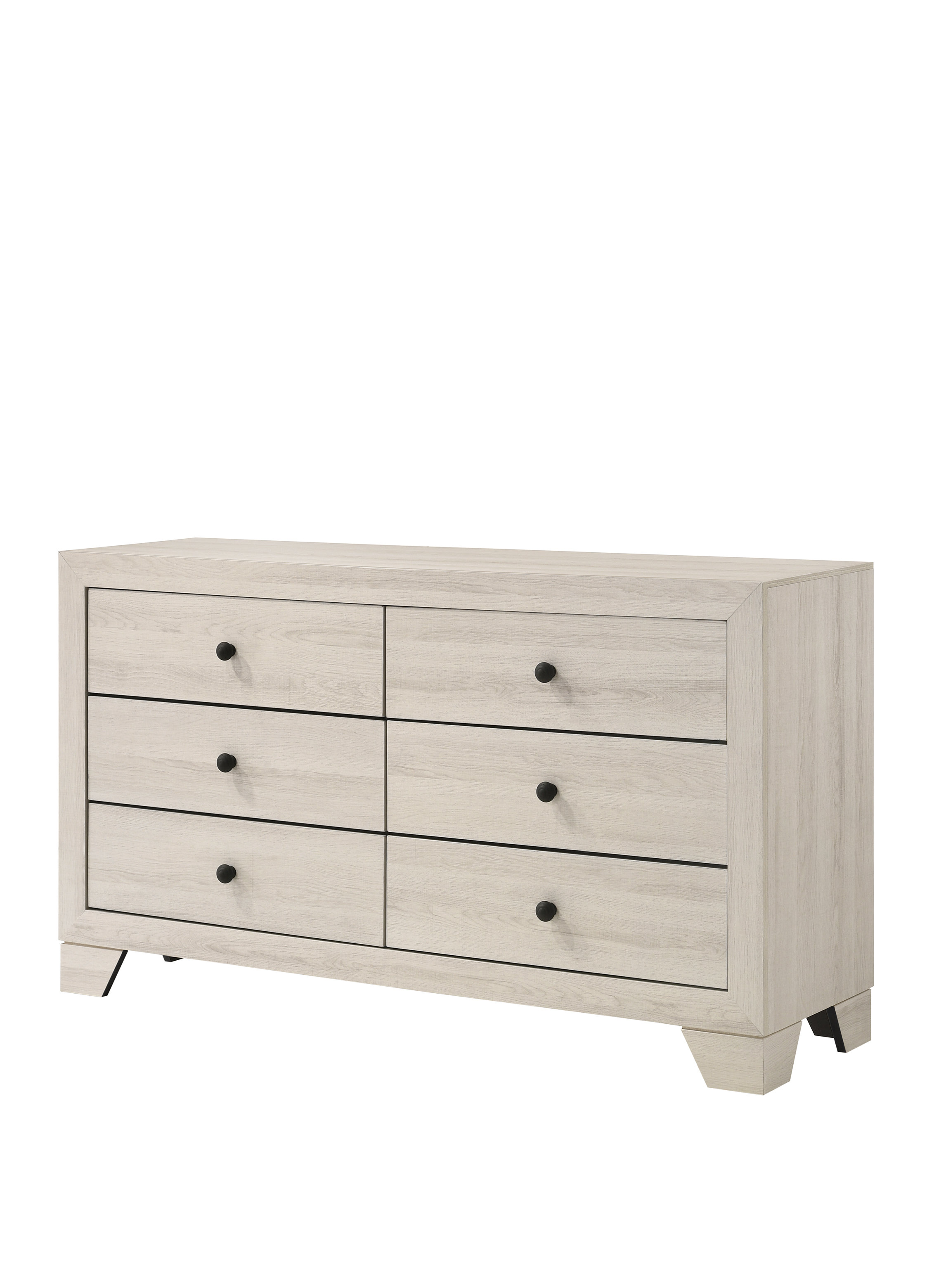 August Grove® Rustic Six Drawer Dresser with White Washed Wooden Finish ...