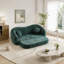 Canapé inclinable incurvé convertible, canapé-lit 2 en 1 escamotable, avec base escamotable et siège profond, comprend deux coussins, fauteuil inclinable en chenille deux places-997041035