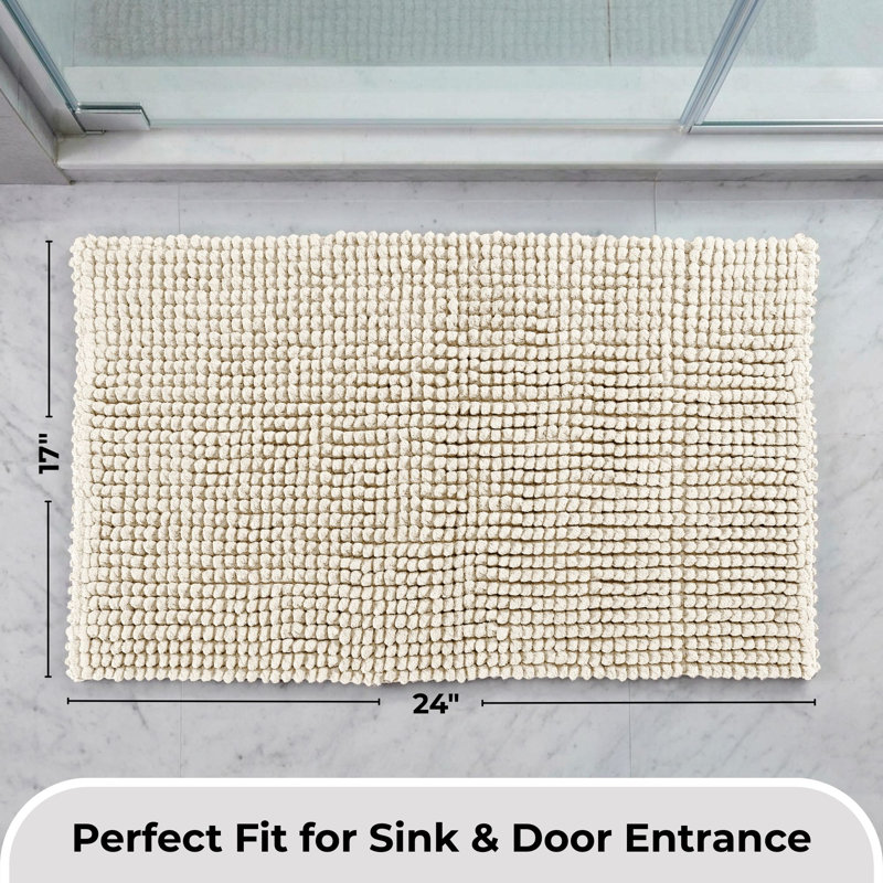 Tapis pour salle de bain Better Trends Indulgence, Rectangle - L 24 x l 17, Ivoire ivoire