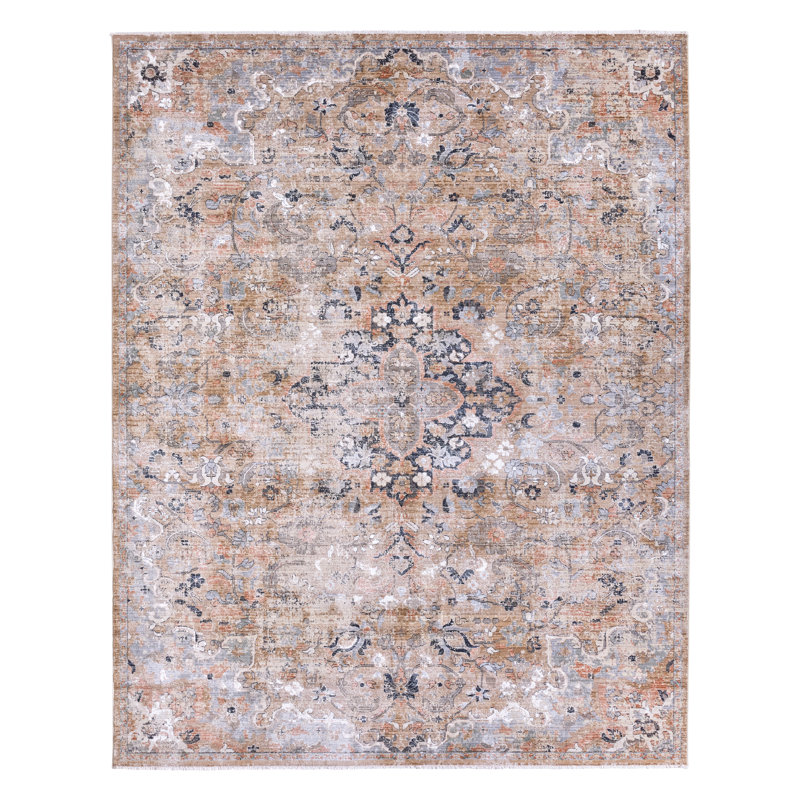 Finnuala Medallion Tan/Gray Area Rug, Rectangle 8' x 10'6"