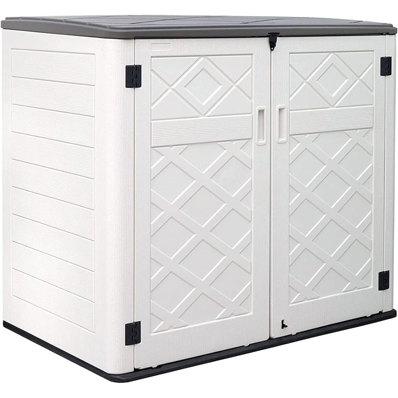 Larger Outdoor Storage Shed Weather Resistance, Horizontal Outdoor Storage Box For Garden, White