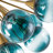 15 - Light Ombre Blue Sputnik Glass Bubble Semi Flush Mount