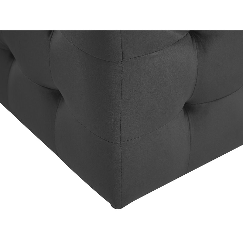 Francina 72cm Wide Velvet Tufted Rectangle Ottoman with Storage, Black