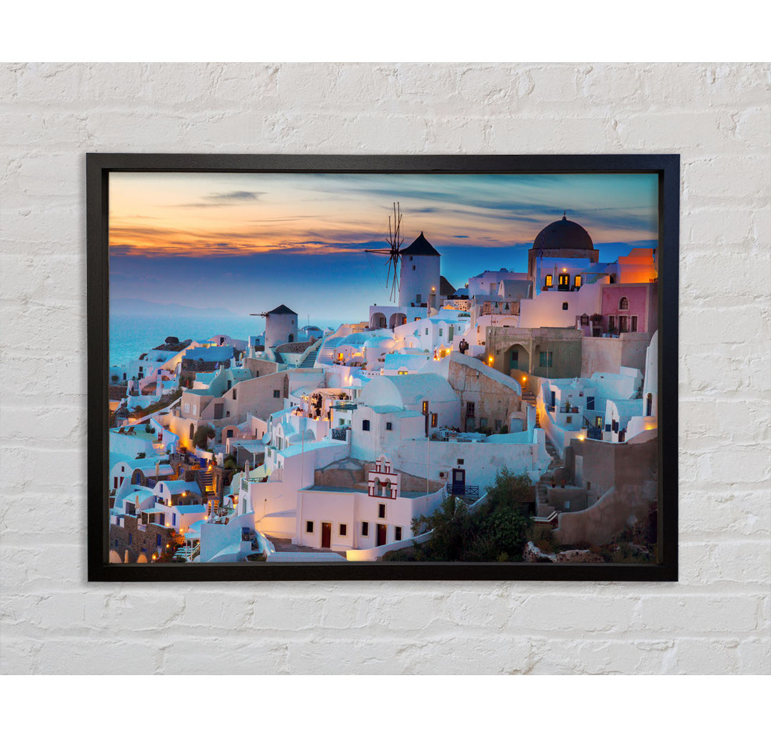 Santorini bei Sonnenuntergang - Einzelbildrahmen Kunstdrucke auf Leinwand