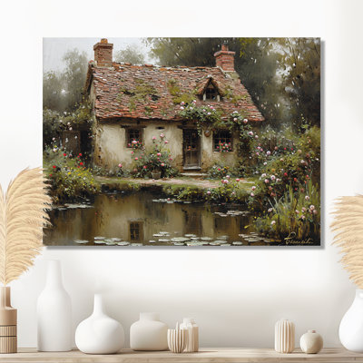 Mysterious Rustic Country House By The Pond - Countryside Wall Art Print