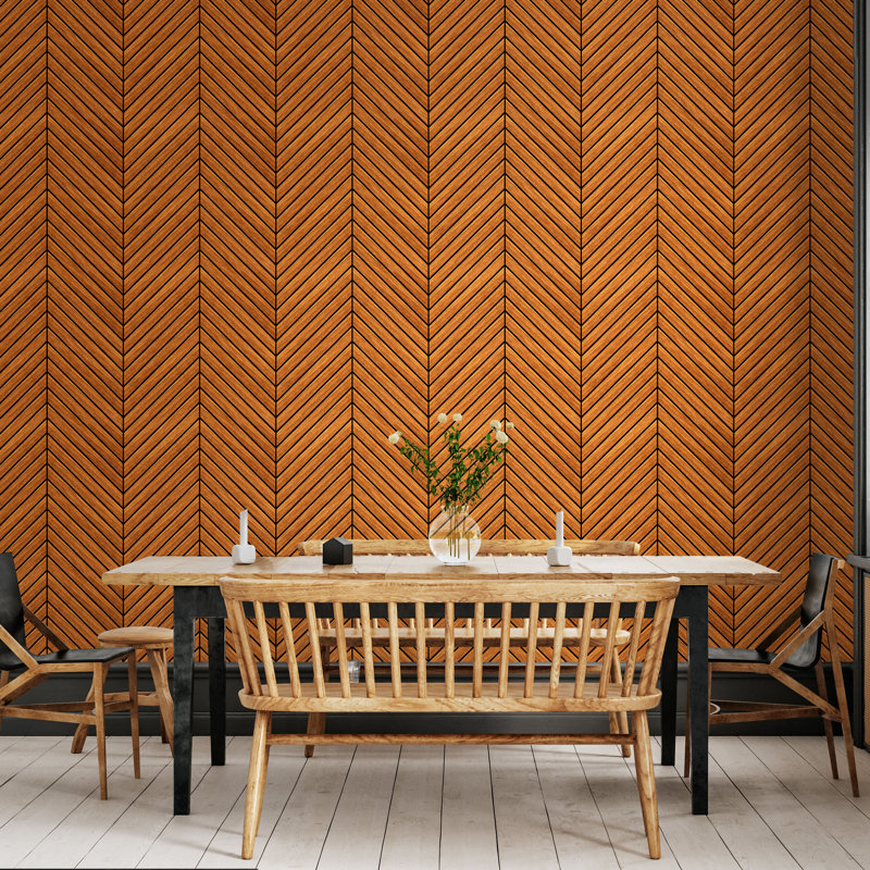 Chevron Slat - Oak, Teak