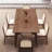Solid Red Oak Dining Table with Spacious Design.-799775364