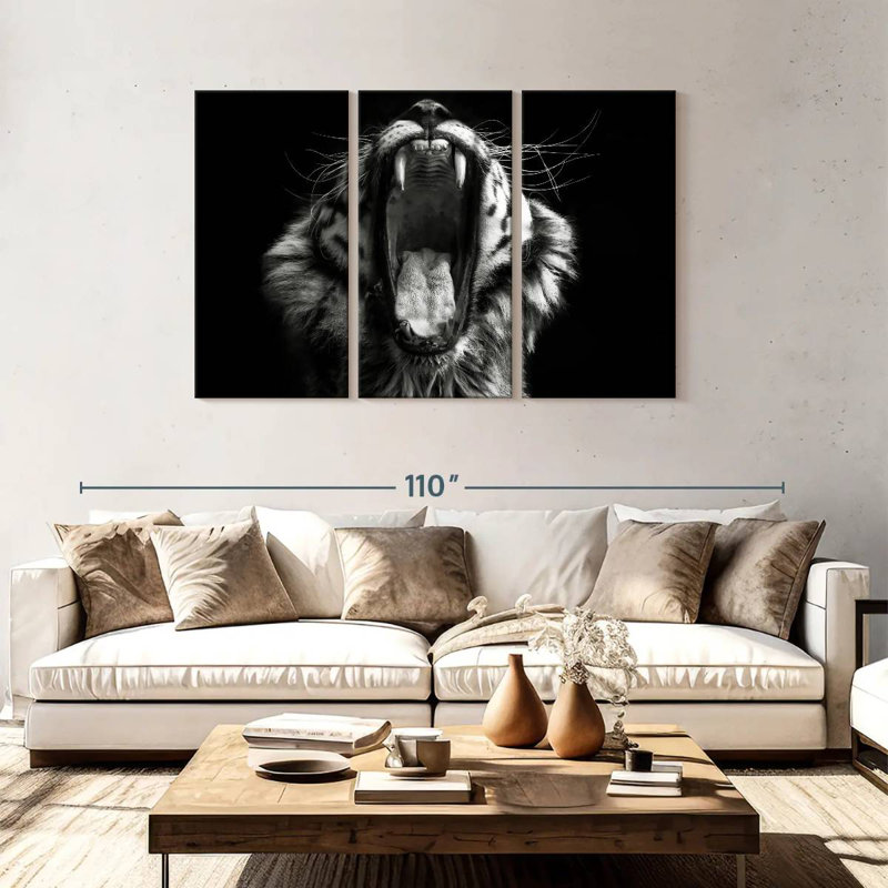 Yawning Tiger, 48" H x 74" W