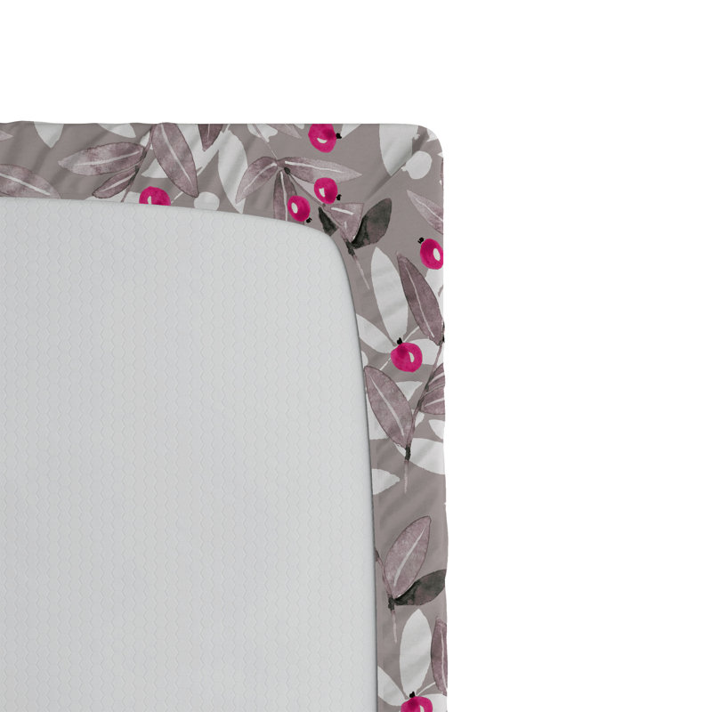 Drap-housse Ambesonne, Taupe, gris, rose vif, ivoire / floral, Drap-housse grand