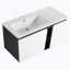 Meuble-lavabo mural 40 po avec lavabo en céramique et porte d'armoire à fermeture en douceur 40 po-797112850