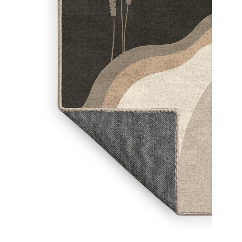 Tapis noir moelleux moelleux décontracté Shaler, Carré 3 pi