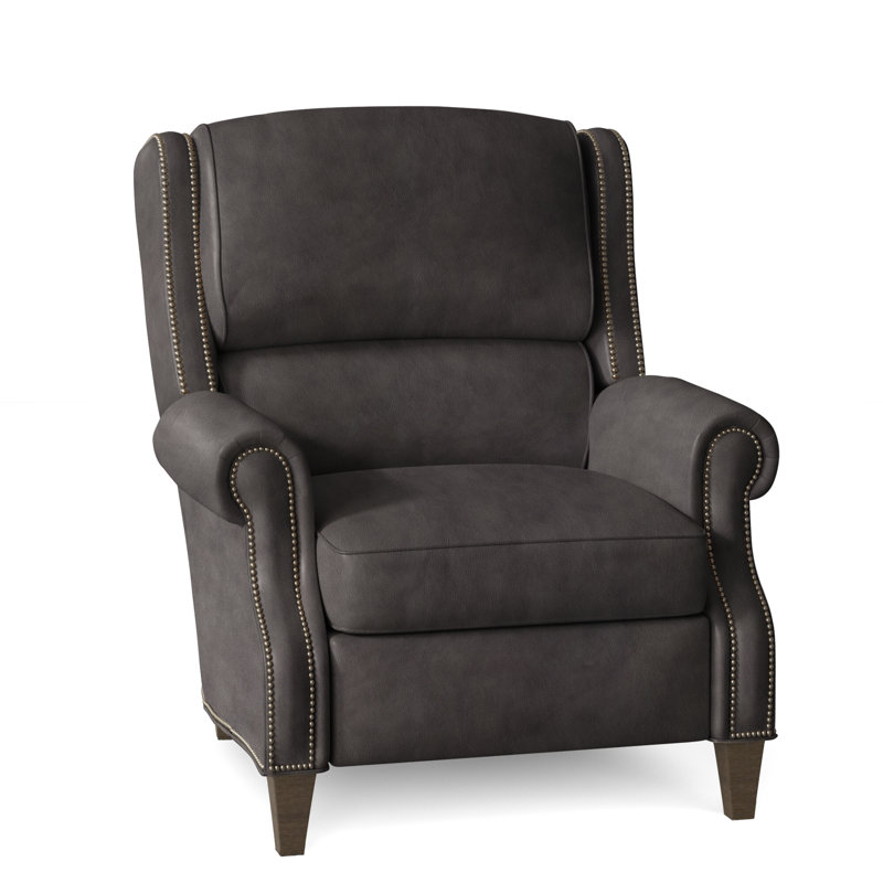 Huss Recliner, Manual, Cobblestone, Rio Mineral Genuine Leather