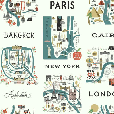 Rifle Paper Co. City Maps Wallpaper Roll