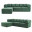 Canapé modulaire en forme de L de 106 po avec méridienne mobile, canapé-lit 3-en-1 convertible en lit-canapé, revêtement en velours moelleux, 5 coussins, aucun assemblage requis-1591860880