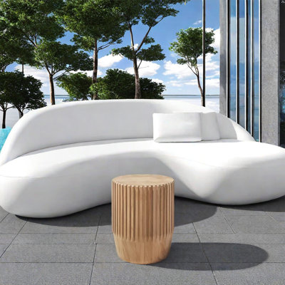 Jorill Round Teak Outdoor Side Table , 13.78'' in. W 13.78'' in. D