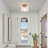 1-Light Ribbed Glass Semi Flush Mount Ceiling Light-265267730