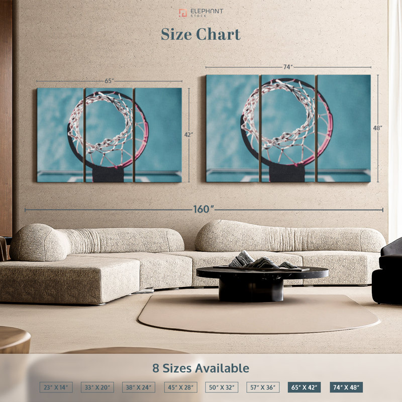 «Basketball Hoop», 3 pièces, H 48 po x l 74 po x P 1,25 po