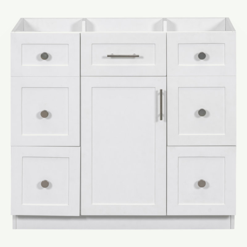 [Cabinet seulement] Meuble-lavabo blanc de 36 po (lavabo non inclus)