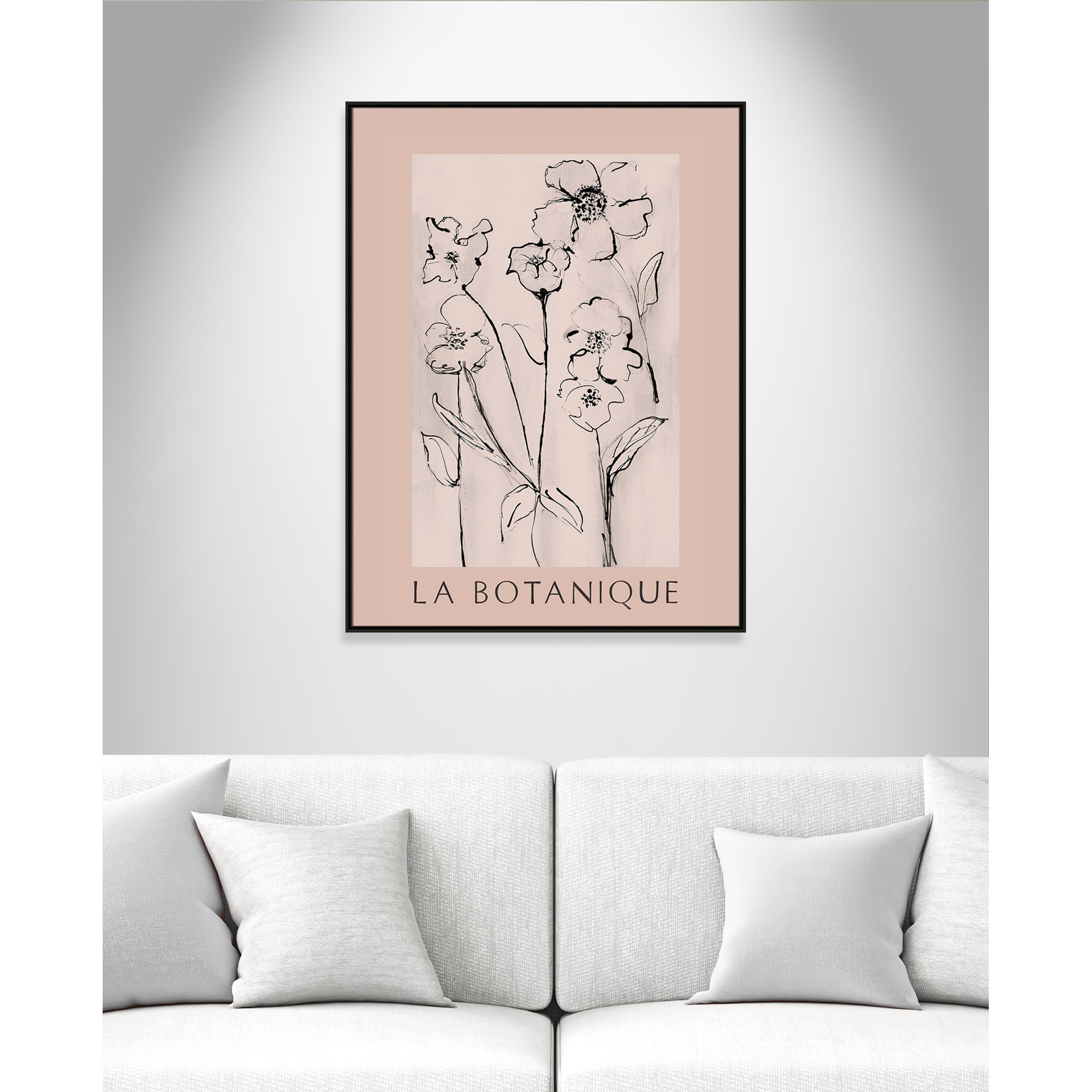 Botanical Poster Collection " La Botanique " by Susan Jill, 49.5" H x 37.5" W x 2" D, Espresso Floater Frame, No