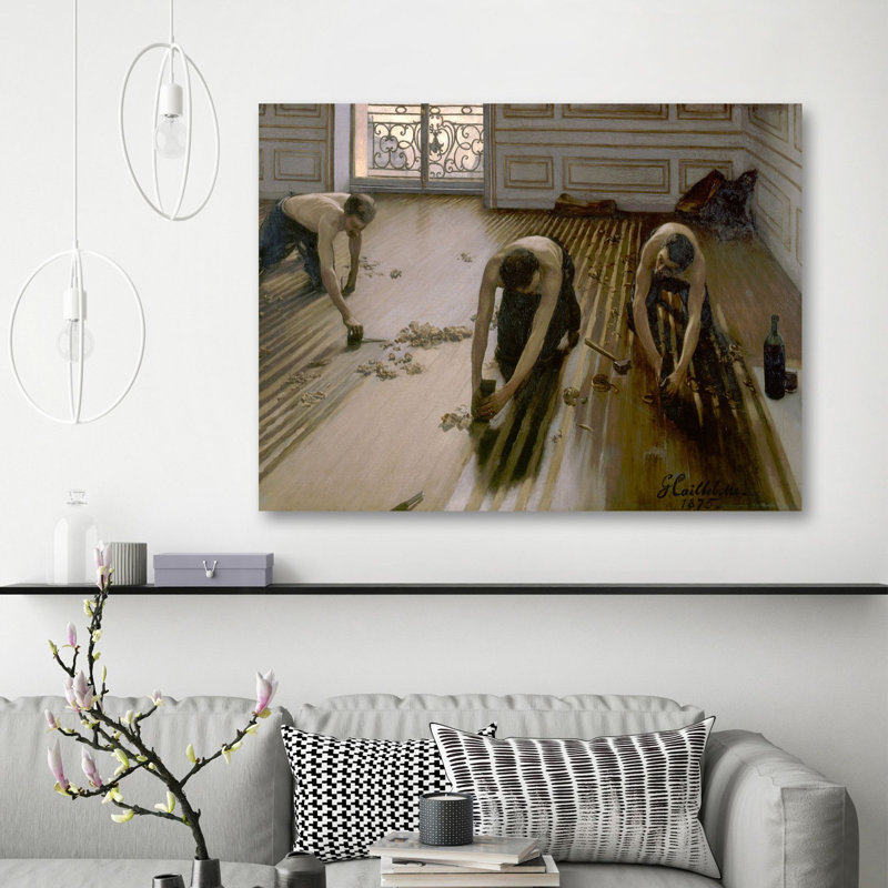 The Floor Planers by Gustave Caillebotte - No Frame Painting on Canvas, 90cm H  x 120cm W  x 4cm D