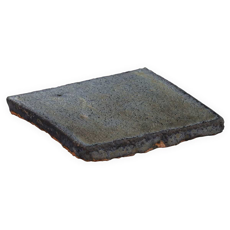 Emery Blue 4X4 Square Handmade Crackled Glossy Terracotta Tile - Final Sale, Bronze / Silver