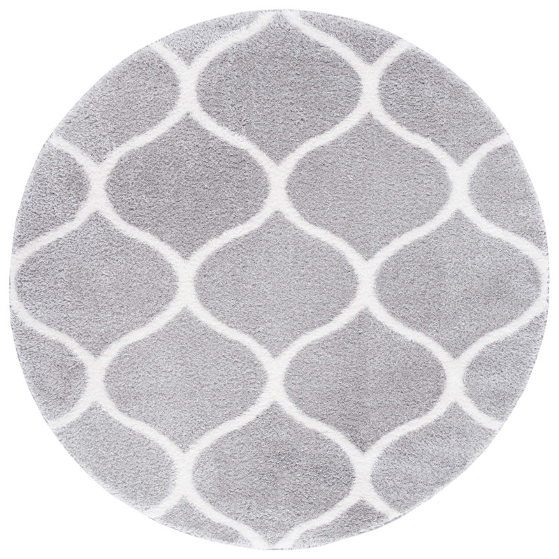 Fleuriane Tahoe Shag Performance Geometric Rug, Round 6'7"