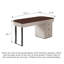 Bureau de luxe en bois massif clair avec base en acier inoxydable-200695309