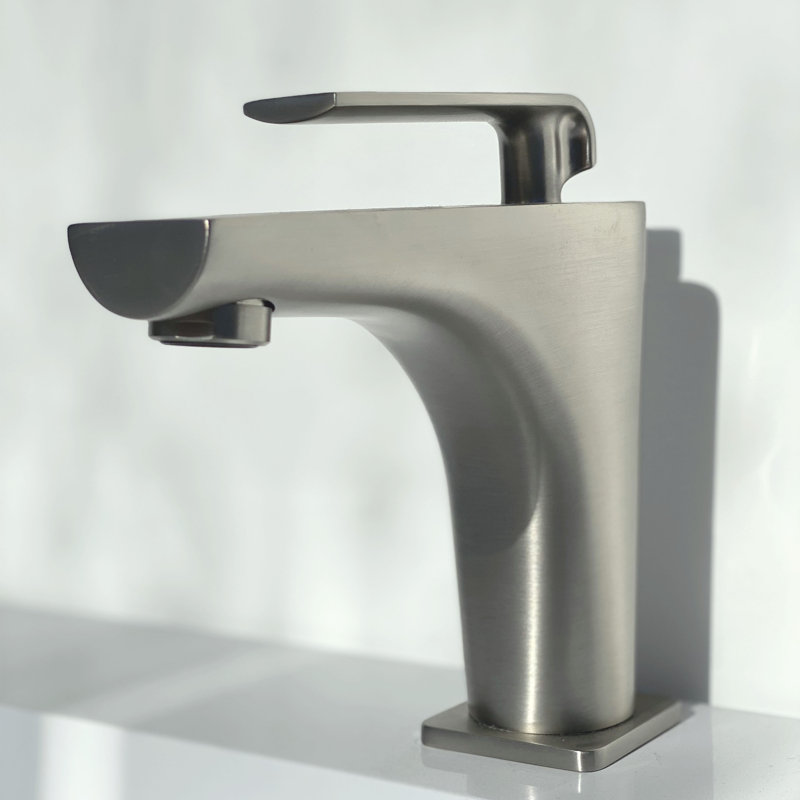 Robinet pour salle de bain à un trou, Nickel brossé