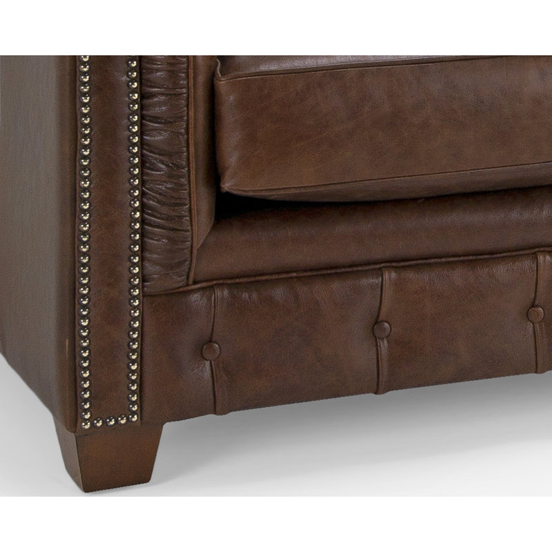 Melany Upholstered 86'' Sofa, Cognac Brown