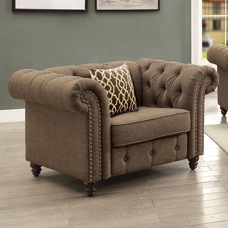 Chaise d'appoint capitonnée avec coussin