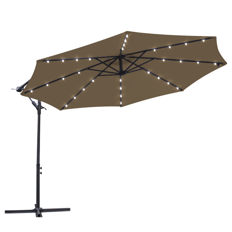 Oullins 3m Cantilever Parasol with Lights, Taupe