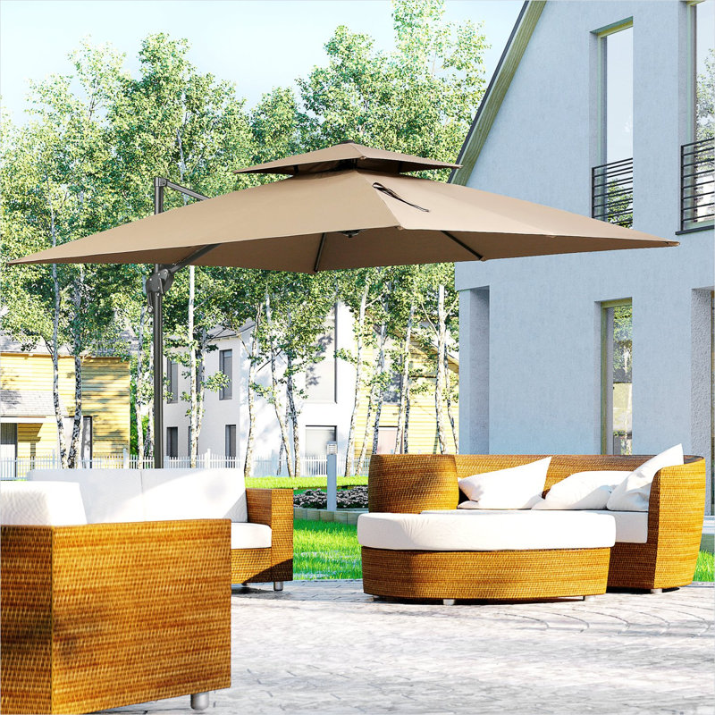Parasol en croix et parasols 10 po avec accessoires et espace extérieur, rotation à 360 °
