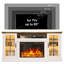 Meuble télé avec foyer électrique et console multimédia convertible pour téléviseur de 65 po et de 80 po Farmhouse-706045794-708276794