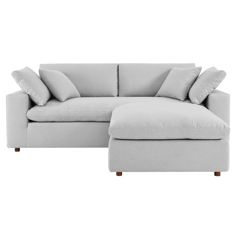 Ensemble de canapé modulaire avec repose-pieds Commix, Gris clair