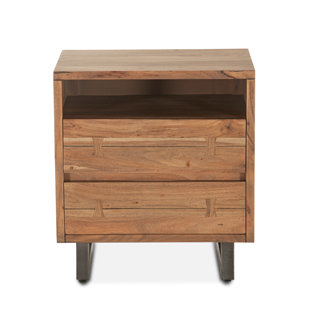 Table de chevet Glenwood en acacia fumé