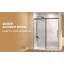 Porte de douche coulissante simple sans cadre l 60 po x H 72 po, verre trempé transparent, finition noir mat | Idée de cadeau-122611910