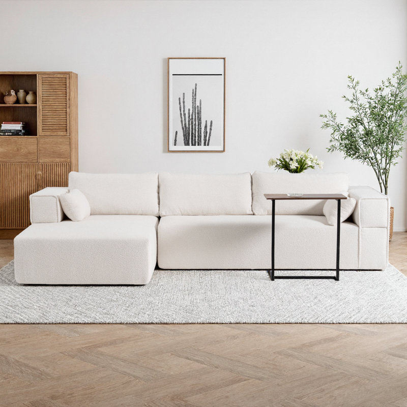Canapé modulaire de 112 po Boucle, Beige