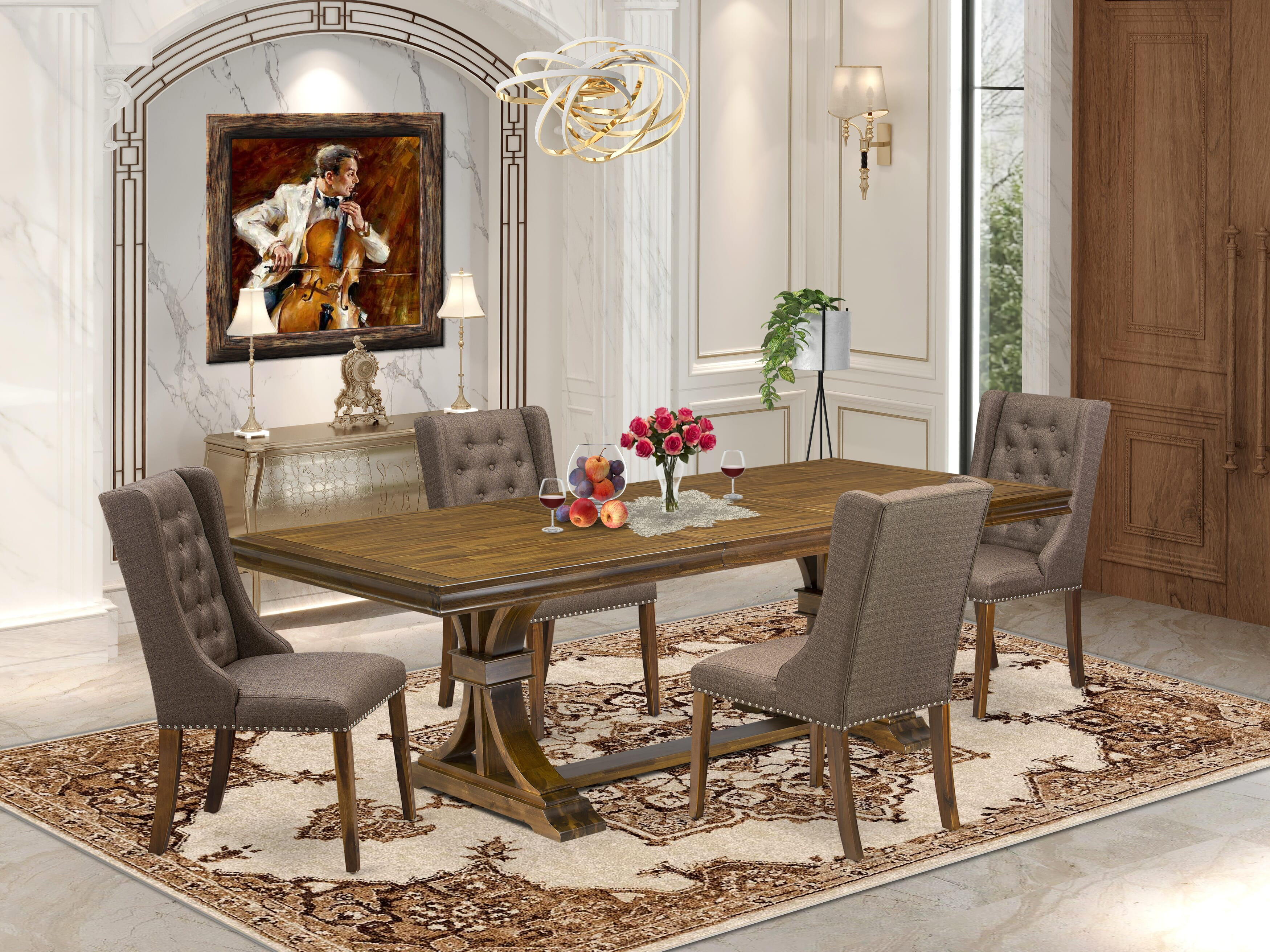 Red Barrel Studio 5-piece kitchen table set consists of a dinner table ...