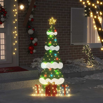 vidaXL Lighted Christmas Tree with 3 Gift Boxes 2D Warm White