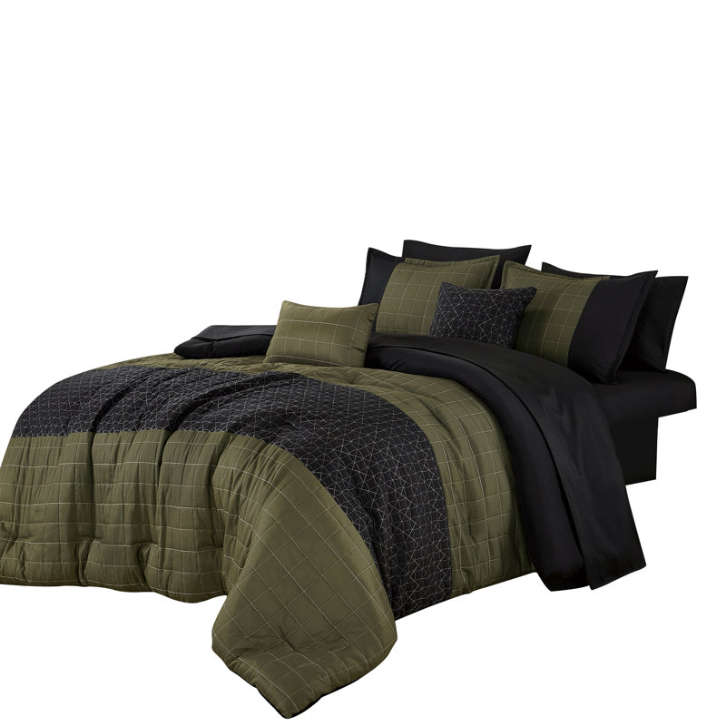 Kakra Luxury 9 Piece Complete Bed In Bag Set, King Comforter + 8 Additional Pieces